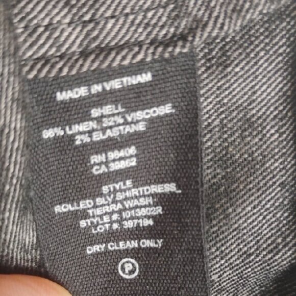 THEORY Linen Heather Gray Button Down High Slit Sides Maxi Shirt Dress Size 6 - Picture 12 of 12